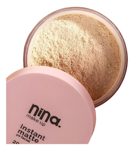 Base de maquiagem em pó solto Nina Make up Pó Solto Facial Instant Matte - Nina Makeup tom cor 01 - 20g