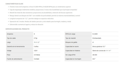 Rotomartillo 1/2 PuLG 960w Vvr Milwaukee Practico