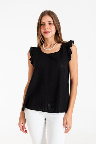 Blusa Musculosa Broderie Rochi