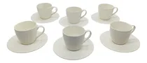 Comprar Juego 6 Tazas De Cerámica Blanca Con Platito Tazas Te Café