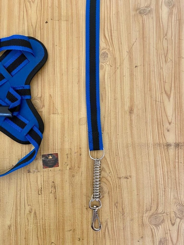 Peitoral Califórnia Para Cães Com Alça Acompanhando Guia 2mt Cor Azul
