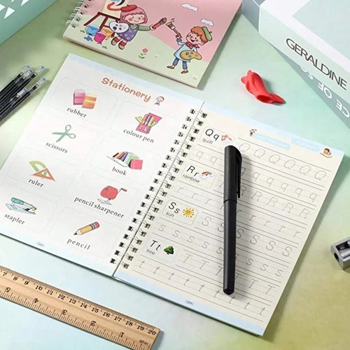 Imagen 3 de 9 de Libro Mágico De Caligrafía Magic Copybook Set Sank Con Lápiz