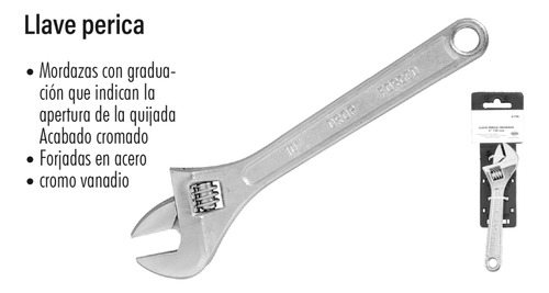 Juego De Llaves Perico Pericas Acero Cromado 4 Pcs Plateado