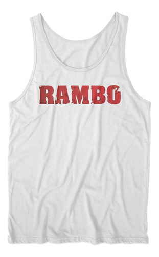 Musculosa  Rambo Letras Rojas Diseño Único