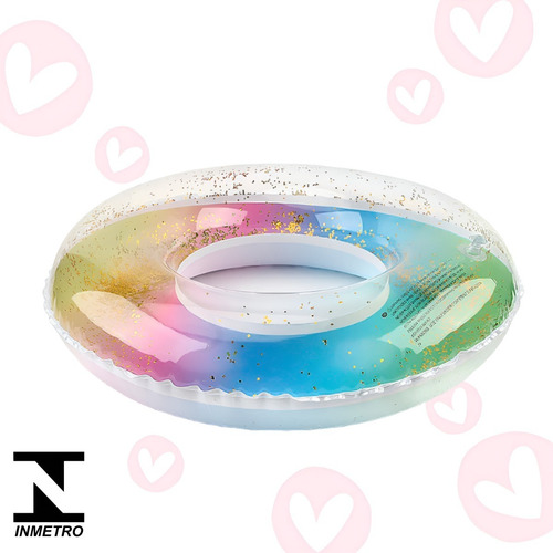 Boia Arco Íris Circular Glitter Criança Infantil Piscina