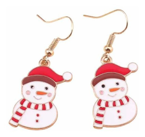 Aretes Muñeco De Nieve, Navidad, Moda, Aleación, Colgante