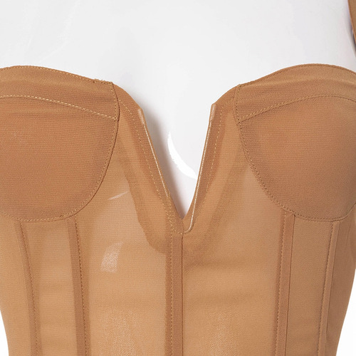 Top Corto Transparente De Malla A La Moda Para Mujer