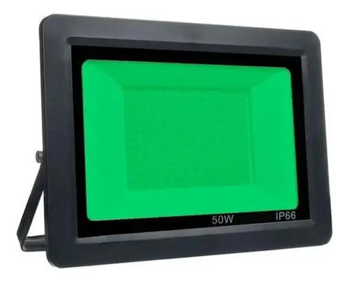 Refletor Led Smd 50w Ip66 5.000lm Bivolt Verde Uso Externo 