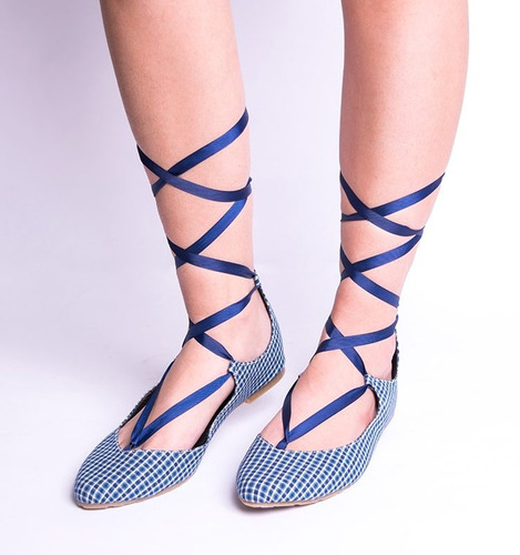 Sandalias Lines Lace Up Chatita Cuadros Envios Gratis