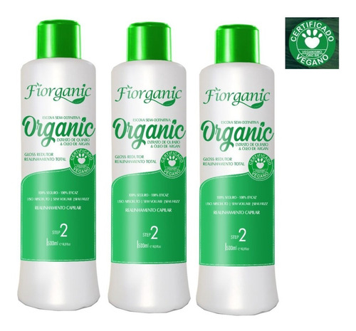 Escova 0% Formol 500ml - Fiorganic - 3 Unidades