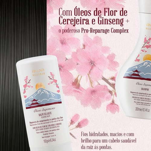 Amend Kit Millenar Óleos Japonese 4 Produtos + Seca Sem Friz