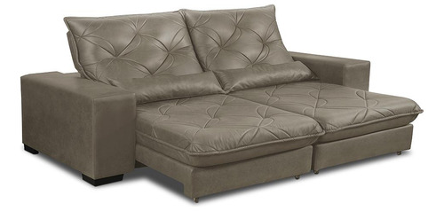 Sofá reclinable retráctil Isis de 2,70 m, color nobuck, beige/gamuza