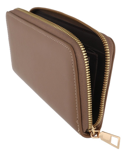 Cartera Mujer Mediana Color Café 871-50 Marrón Claro Liso