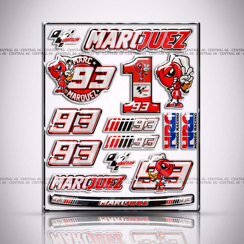 Cartela Adesivos Marc Marquez Chevrolet Classic 15 Resinados