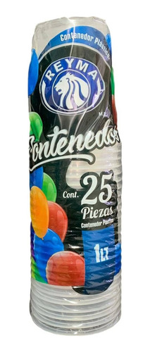 Envase De 1 Un Litro Con Tapa Marca Reyma Con 50 Piezas