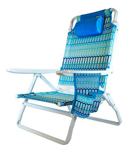 Silla De Playa Con 5 Posiciones Portable Y Reclinable 