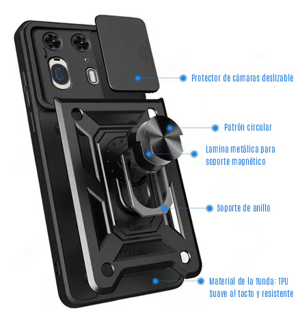 Funda Reforzada Para Samsung S23 Fe S711 Cubre Camaras Rojo Armor