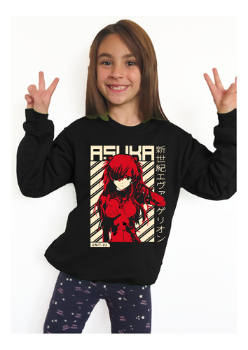 Polerones Asuka Evangelion Estampado Dtf  Cod 001