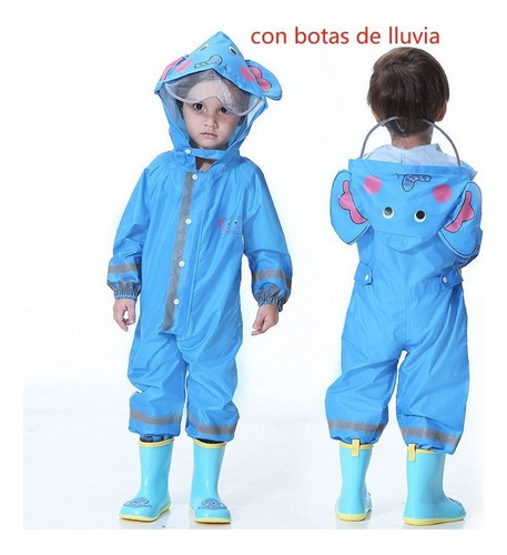 Conjunto Chubasquero For Niño Y Niña Con Botas C .