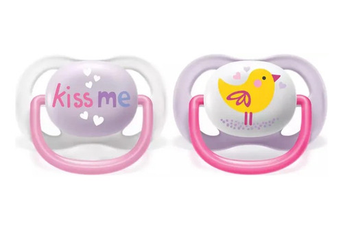 Chupete Ultra Air Collection 0-6m X2 Avent Color Rosa