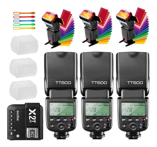 Flash Godox Tt600 Gn60 Con Transmisor X2t-n Para Nikon