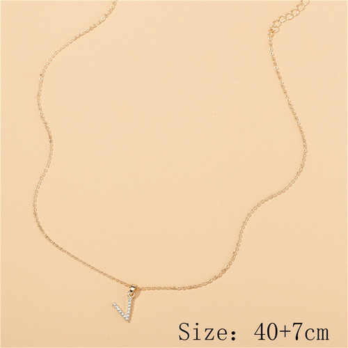 26 Letra Collar De Oro Collar Mujer Bricolaje Colgante Con D