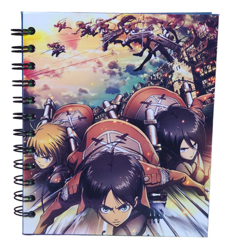 Cuaderno Tamaño Agenda Shingeky No Kyojin Con Lamina Y Sobre