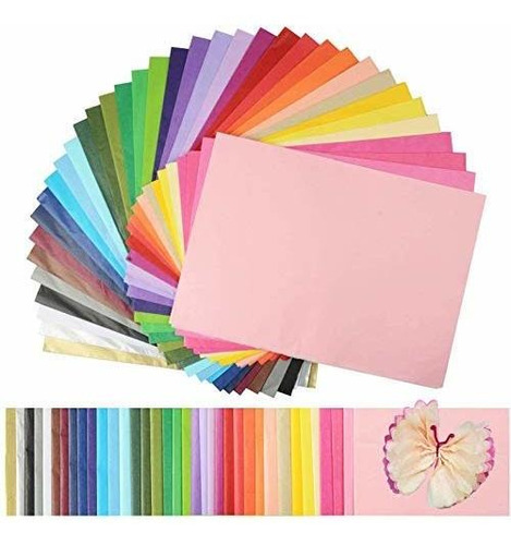 Hoja Color Papel Seda Decorativo Arte Arco Iris In Para