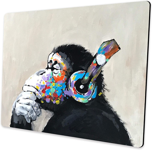Shalysong Pintura Al Oleo Arte Pensamiento Gorila Animal Mo