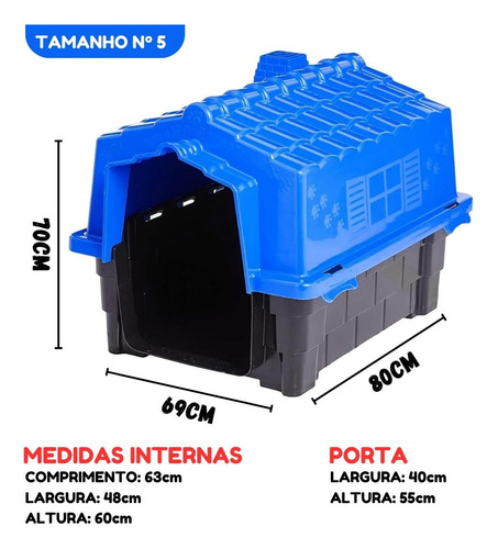 Home Dog House Pet Injet No. 5, color azul
