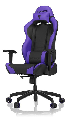Imagen 1 de 3 de Silla de escritorio Vertagear SL2000 VG-SL2000 gamer ergonómica  black y purple con tapizado de cuero sintético