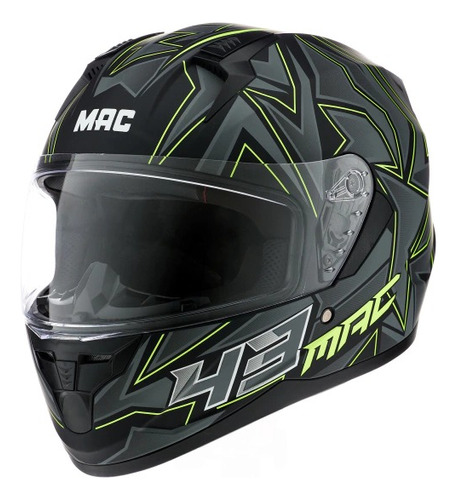 Casco Moto Integral Mac Bass Kinks Visor Simple Rpm925