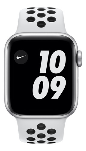 Apple Watch Nike (GPS) Series 6 40mm caixa 40mm de alumínio prateada  pulseira platina e preta A2291