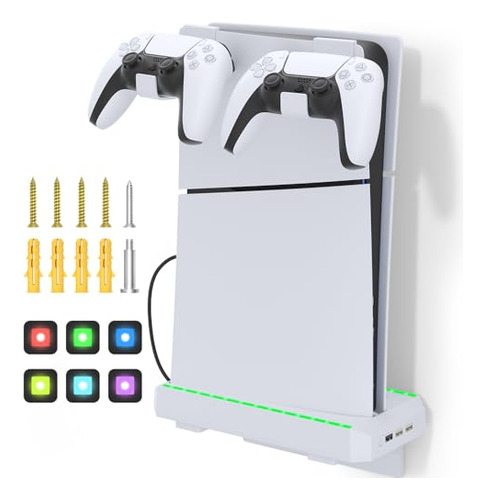 Pack De Soporte Vertical Rgb Para Ps5 Slim Con 3xusb