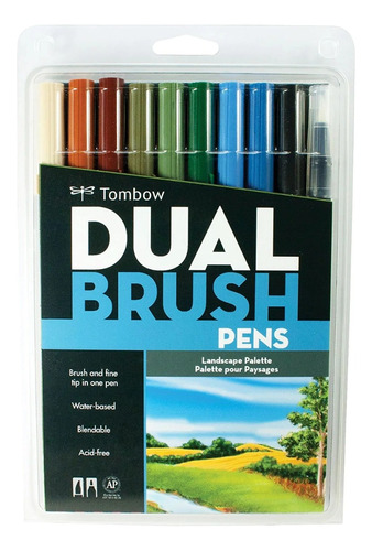 Rotuladores Tombow Dual Brush Tonos Paisaje 10 Piezas