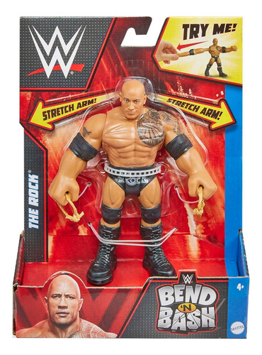 Muñeco Wwe Bend 'n Bash Rock Dwayne Johnson Mattel