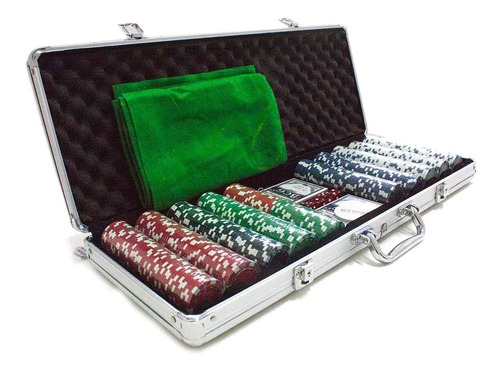 Maleta Poker 500 Fichas Sem Numeração Abs Completo