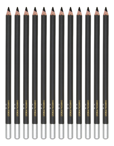 Lápices Para Colorear, 12 Unidades, Color Negro, Suave Y Exq