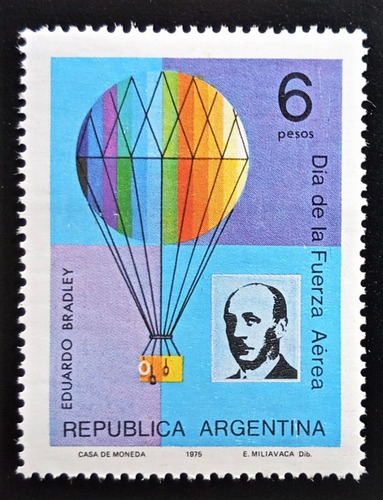 Argentina Globos, Sello Gj 1698 Fza Aérea 1975 Mint L17133