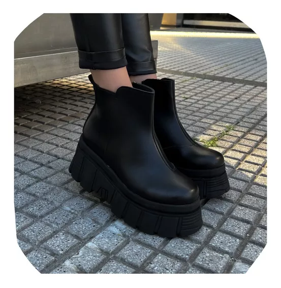 Bota Mujer Borcego Livianas Comodas Urbanas Krava