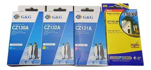 Pack 4 Tintas Compatibles 711  T120 T520 Factura Bk/c/m/y