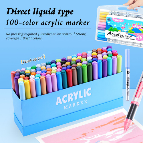 Set De Bolígrafos Y Rotuladores Acrílicos De 100 Colores