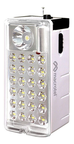 Foco Led Recargable Luz Emergencia Con Radio Fm 