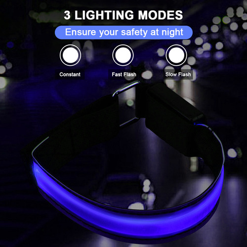 [ Brazalete Led Recargable Por Usb Para Correr De Noche Y