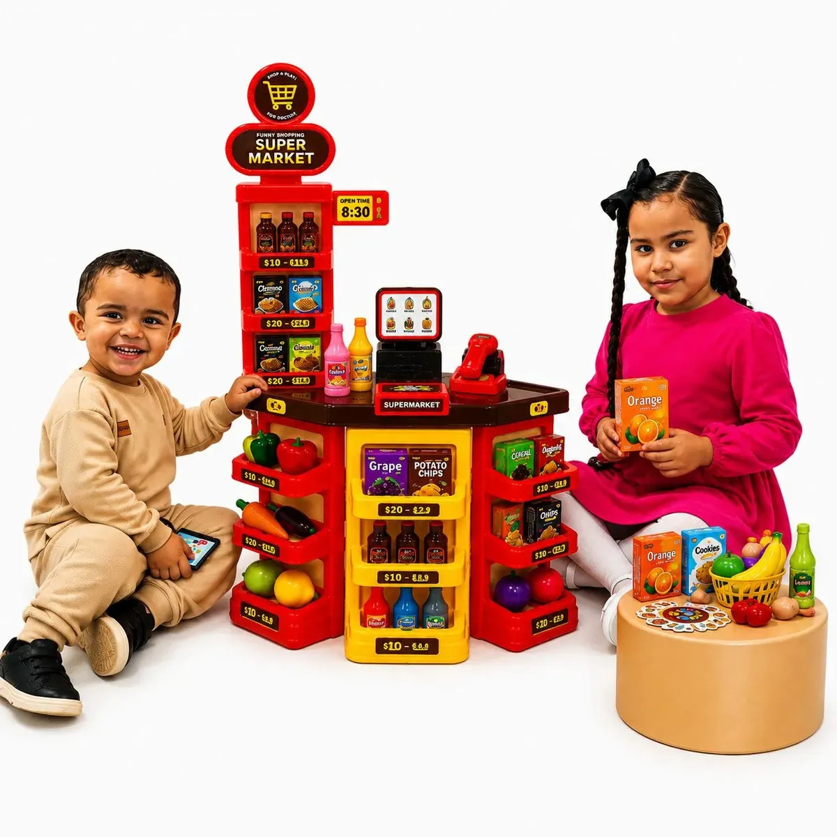 Mercadinho Infantil Supermercado Infantil Brinquedo Educativo Comidinha Acessórios 62 Peças