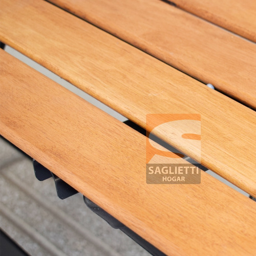 Imagen 8 de 10 de Banco Largo Plegable Aluminio Madera Base Negra Premium