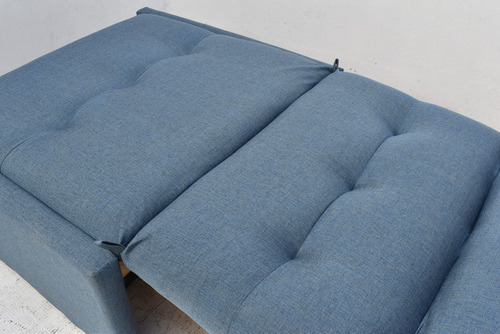 Sillón Cama 1 Plaza Sin Apoya Brazo Azul Jeans Liso
