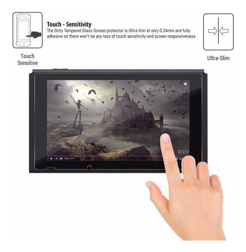Orzly Vidrio Glass Templado Nintendo Switch Dureza 9h 0.24mm Premiun Original