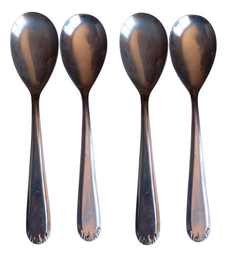 Lote X4 Cucharas Te/postres Acero Inoxidable Marca Enda Plateado (Usado)