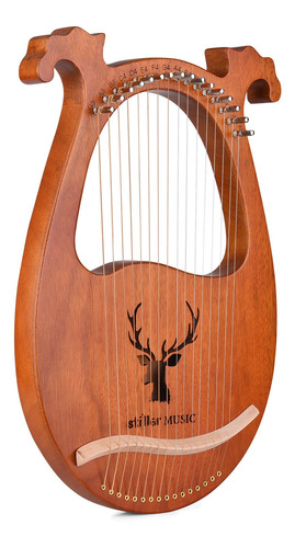 16 String Lyre Harp Solid Wood String Instrument With Elk
